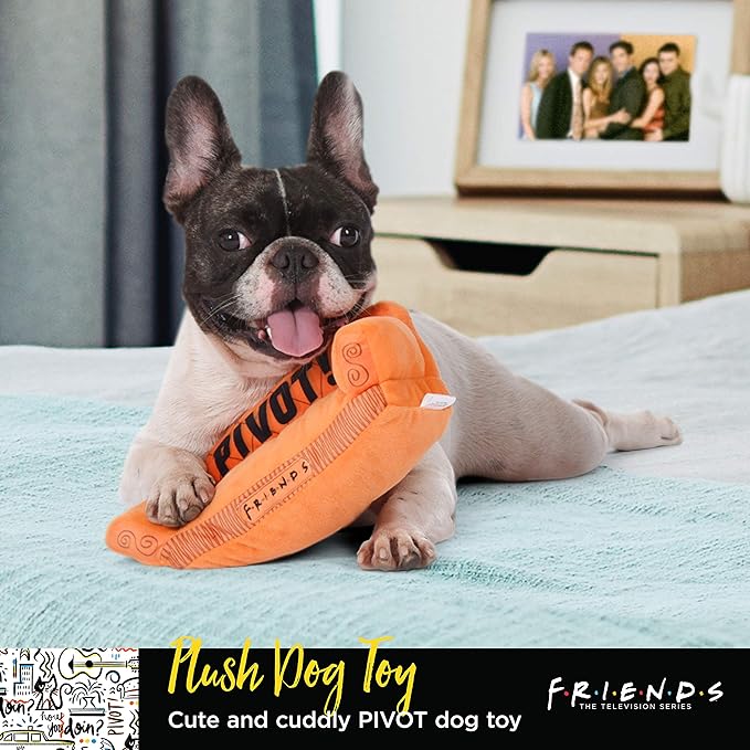Friends Dog Toy, Orange Sofa Pivot Couch from Friends TV Show Stuffed Animal Dog Toy, Friends TV Show Merchandise Plush Dog Toy, 10" (FF13115)