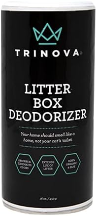TriNova Kitty Litter Box Deodorizer - 100% Bio-Based, Hypoallergenic, Fragrance Free Odor Eliminator & Neutralizer - Extends Your Pet Cat's Litter & Absorbs Odors