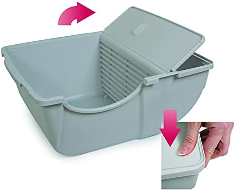 Omega Paw Premium Roll 'n Clean Litter Box Large,Cat, Peral Blue (PR-RA20-1)