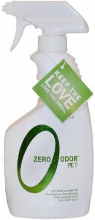 Zero Odor - Pet Eliminator Permanently Eliminate Air & Surface Odors – Patented Molecular Technology Best For Carpet, Furniture, Beds Smell Great Again (Over 400 Sprays Per Bottle)