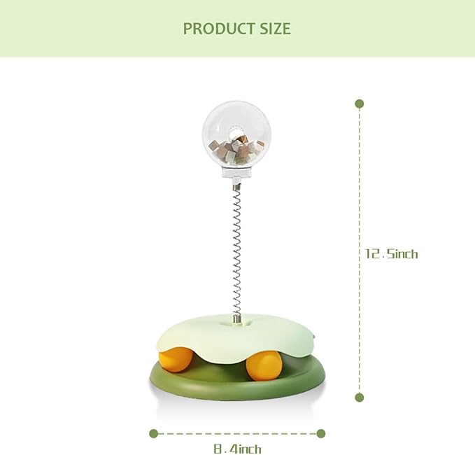 VKL Cat Treat Dispenser Toy with Track Ball, Leakage Design - Promotes healthy eating habits and provides entertainment - Ideal for young pet owners (Blue)