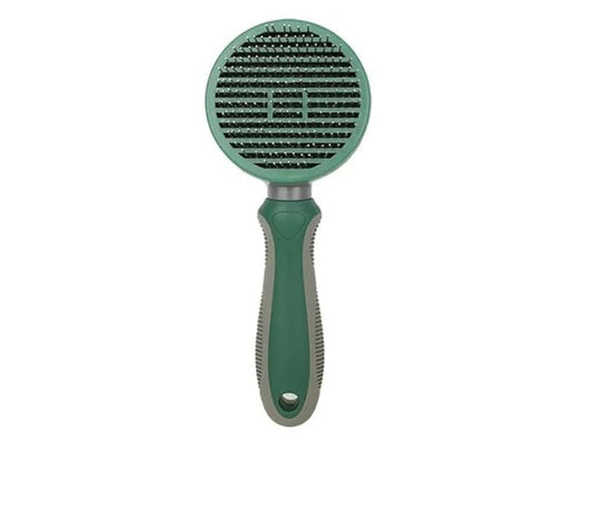 Pet Grooming Tool Needle Brush, Self Cleaning Slicker Brushes for Pet Grooming, Remove Undercoat,Proven Grooming Tools for Dogs Cats and Other Animals (Straight Needle - Green)