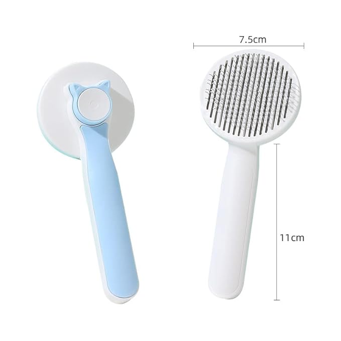 Pet Brush for Fur Friends, Self Cleaning Cat Brush with Hair Release for Shedding and Grooming, Deep Cleaning Cat Brushes for Indoor Cats Dogs Puppy Rabbits (Pink)