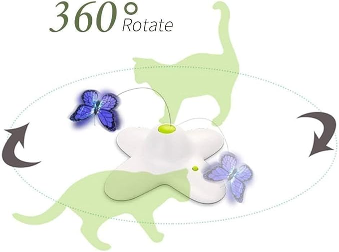 ALL FOR PAWS Interactive Cat Butterfly Flutter Replacements for Kitty Enrichment Spinner Toys, Re-Fill - 6 Pack
