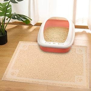 UPSKY Large Cat Litter Mat Trapper 35"×23" Traps Litter from Box and Paws Scatter Control for Litter Box Soft on Sensitive Kitty Paws Easy to Clean (Beige)