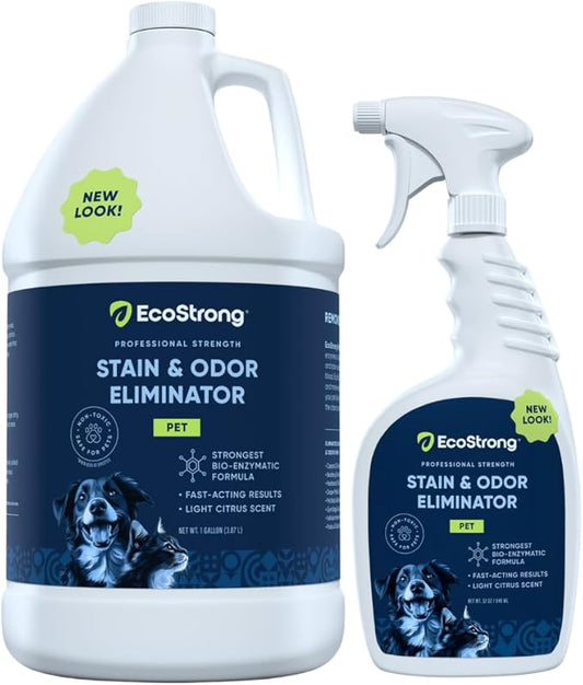 Eco Strong Pet Stain and Odor Remover - Cat Urine Enzyme Cleaner Destroyer, Urine Destroyer for Dogs, Pet Urine Enzyme Cleaner - 160 Oz
