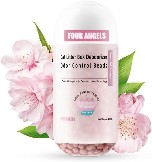 Cat Litter Deodorizer, Cherry Blossom Cat Litter Box Odor Eliminator, cat odor eliminator for home, Instantly Eliminates Foul Odors, Freshens Kitty Litter deodorizer, 16 OZ