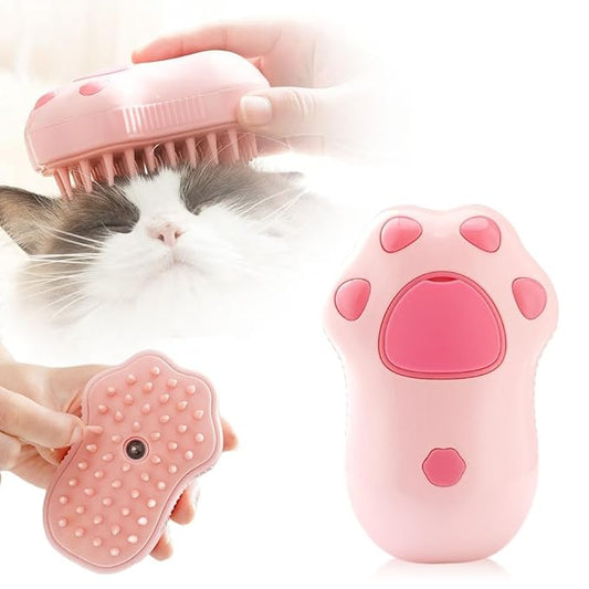 Steam Cat Brush for Deshedding and Grooming - Detachable Hair Remover for Cats and Dogs, Massager for Pets