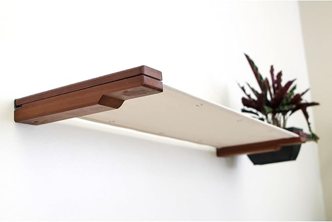 Catastrophic Creations Cat Planter Lounge Cat Hammock — 33-Inch Brown/Natural Canvas— Cat Wall Shelf— Cat Wall Furniture — Cat Climbing Shelves — Cat Floating Shelves — Cat Wall Hammock