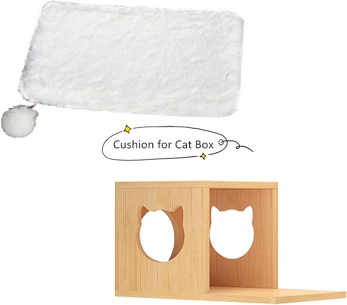 SHENGOCASE 10.6" x 17.5" Faux Rabbit Fur Cat Dog Bed Cushion Pad Mat for Cat Wall Box Furniture, Cat Wall Bed Perch