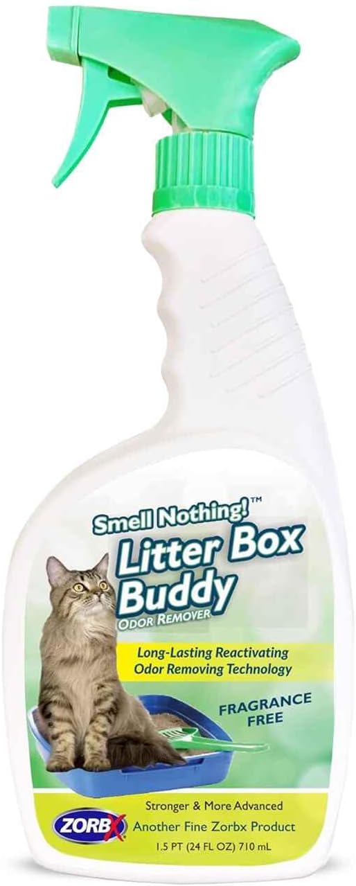 ZORBX Unscented Cat Litter Deodorizer Spray – Fast-Acting Cat Litter Box Deodorizer for Strong Urine Odor & Cat Litter Odor Control | Advanced Pet Odor Remover & Stronger Odor Neutralizer (24 Fl Oz)