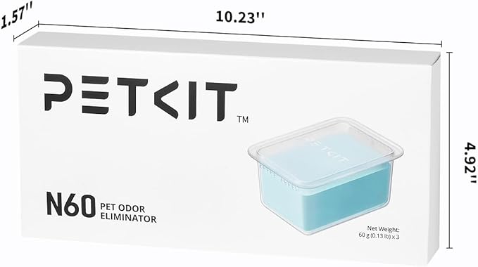 PETKIT N60 Pet Odor Control for Purobot Ultra and Purobot Max Pro Self-Cleaning Cat Litter Box, Long-Lasting Effective Litter Box Odor Remove, Natural Formula (Pack of 3)