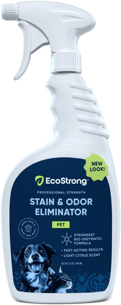 Eco Strong Pet Stain and Odor Remover - Cat Urine Enzyme Cleaner Destroyer, Urine Destroyer for Dogs, Pet Urine Enzyme Cleaner - 32 OZ