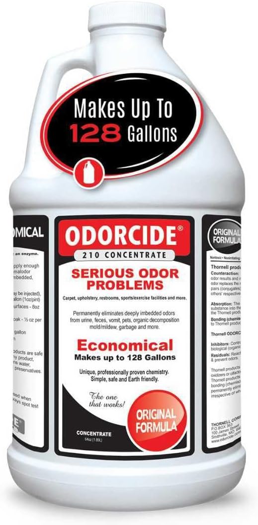 Odorcide Odor Eliminator Concentrate: Odor Eliminator for Strong Odor on Carpets, Hardwood & More - Smoke, Sweat & Pet Odor Eliminator for Home w/Non-Enzymatic Formula, 64 oz