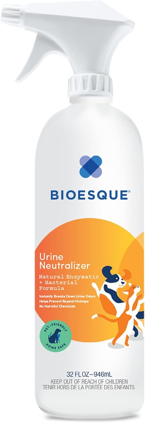 Bioesque Urine Neutralizer, Pet-Friendly Natural Enzymatic & Bacterial Formula, Instantly Breaks Down Urine Odors, Helps Prevent Repeat Mishaps, 32 Fl Oz (Pack of 1)