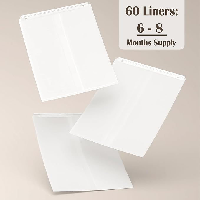 Cat Litter Liner Bags for PetSnowy Snow+ Cat Litter Box, 60 PCS Petsnowy Cat Litter Bags for Automatic Cat Litter Box, Heavy Duty Tear & Leak Resistant, Drawstring Extra-Thick, Lasts 18 Mos