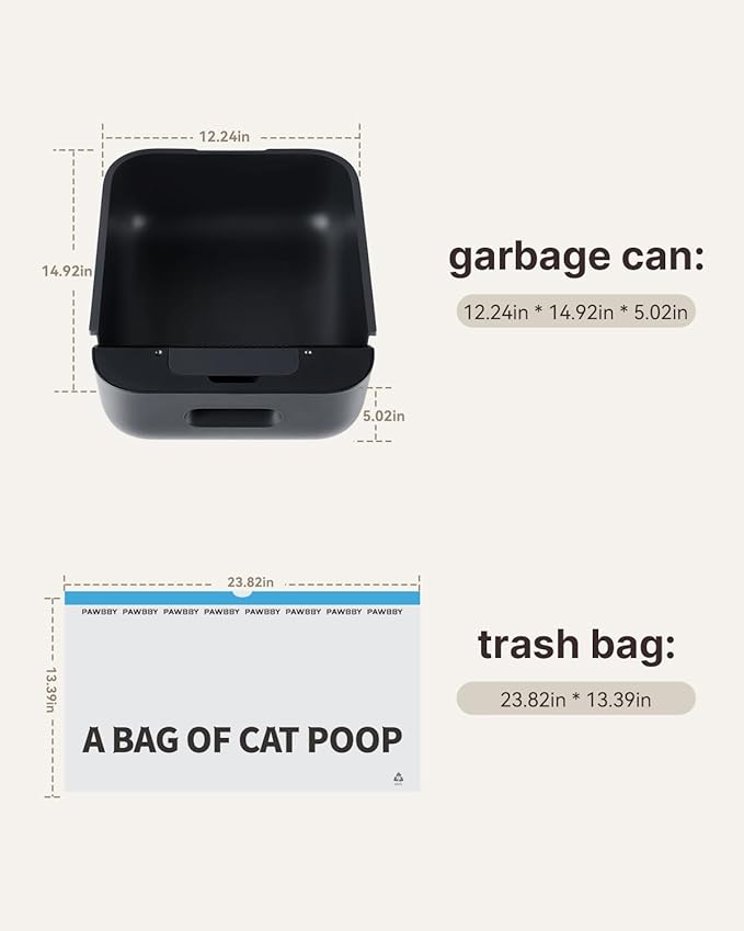 Cat Litter Box Liners Waste Bags-3 Roll Self Cleaning Cat Litter Box Trash Bags with handle (30pcs)