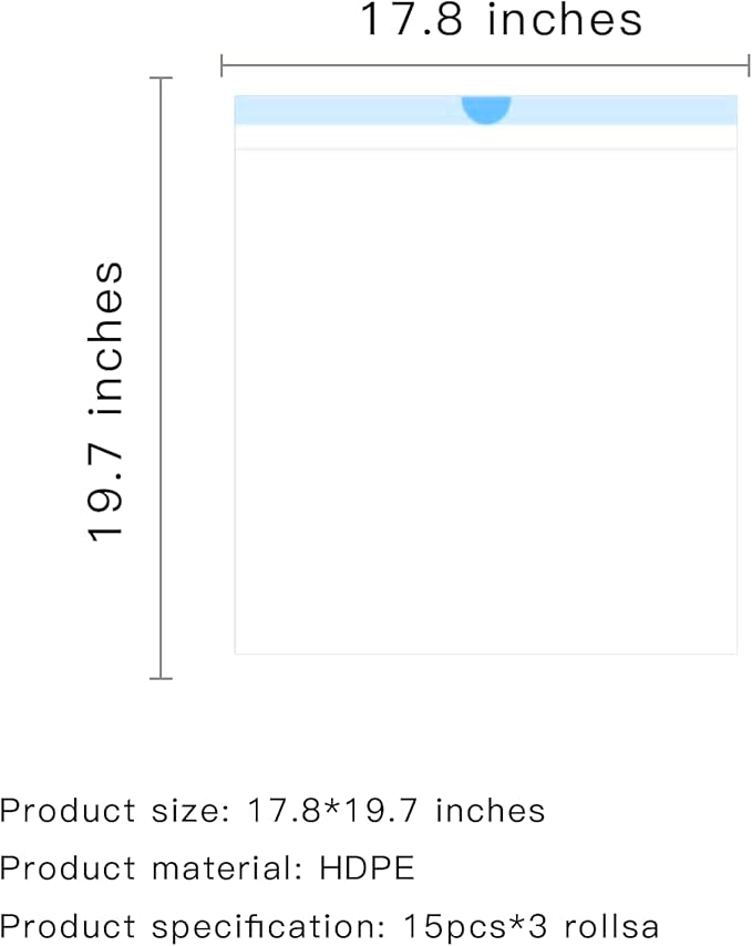 Cat Litter Box Liner, 45 Count Large Extra Heavy Duty Durable Drawstring Cat Litter Trash Bags for Automatic Cat Litter Box& Cat Litter Pan (20" x 18")