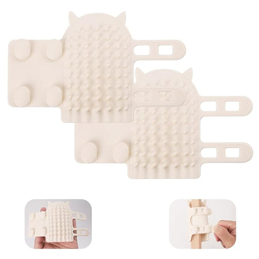 2pcs Cat Brushes, 2-in-1 Self Cleaning Tickling Comb, Pet Tickling Back Scratche Artifact, Cat Corner Scratcher Rubbing Brush, Cat Hair Removal Gloves Brush Shedding for Short Or Long Hair Cats