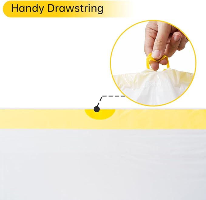 60 Count Self-Cleaning Cat Litter Box Liners, Fit for MW-SCO1/MW-SC02/MW-LR01, Heavy Duty Drawstring Waste Bags, 20 Pounds Capacity (19" x 18")