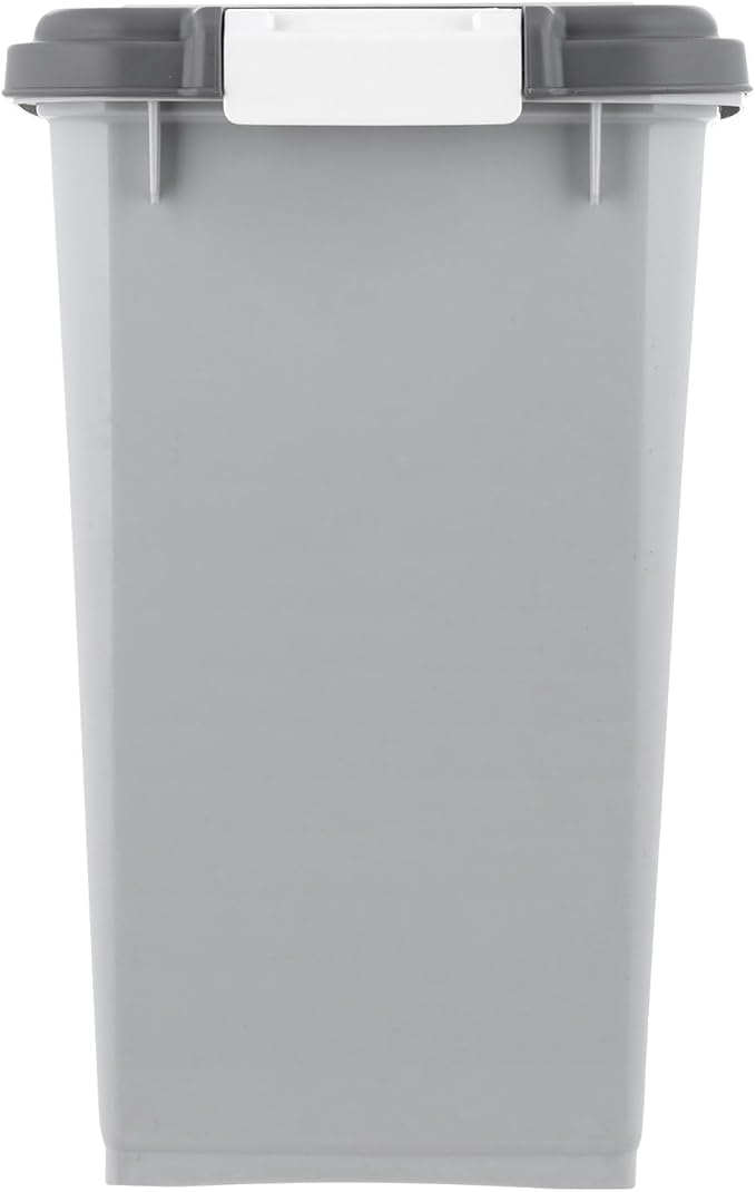 IRIS USA Airtight Dog Food Storage Container with Wheels, Up to 30 lbs & 11 lbs, 2-Cup Scoop, Cat Dog Treat Wet Food Cans Toys Storage Container, Stackable, Portable, Gray