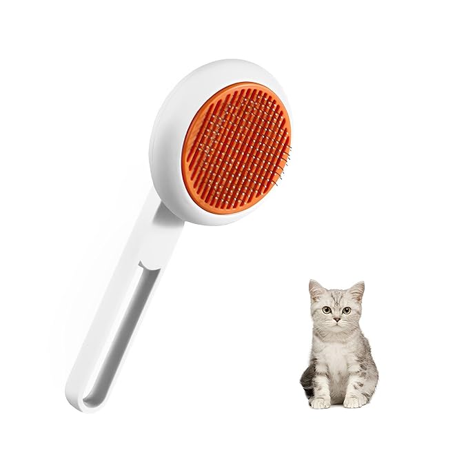 Cat Brush, Cat Specific Deep shedding Massage Brush, Cat Brush Hair with Soft Silicone Bristles, All Hair Lengths Effortless Fur Remova, White