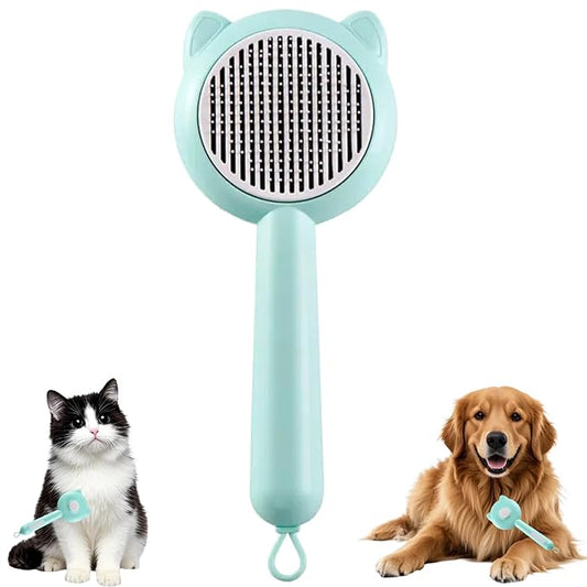 Cat Brush,Cat Hair Brush for Indoor Cats,Pet Grooming Brush with Self Cleaning Button,Shedding Brush for Cats and Dogs,Easy to Clean