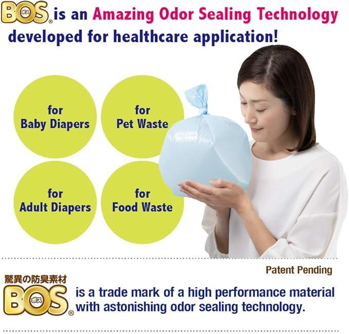 BOS Amazing Odor Sealing Cat Waste Disposal Bags - Durable, Unscented[Size: L, Color: light blue] (60 Count, Pack of 2) (120 Bags) ★NOT a litter box liner