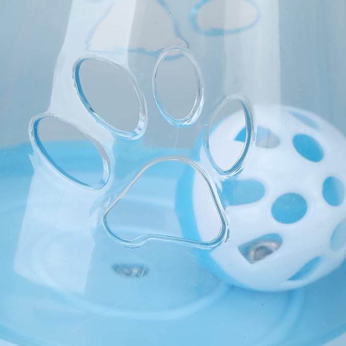 EVTSCAN Cat Roly Poly Toy Cat Built in Bell Ball Interactive Snack Toy with Plush Mouse Cat Stick for Indoor Cats Kittens(Blue)