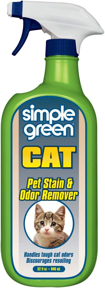 Cat Stain & Odor Remover - Enzyme Cleaner for Cat Urine, Feces, Blood, Vomit - 32oz