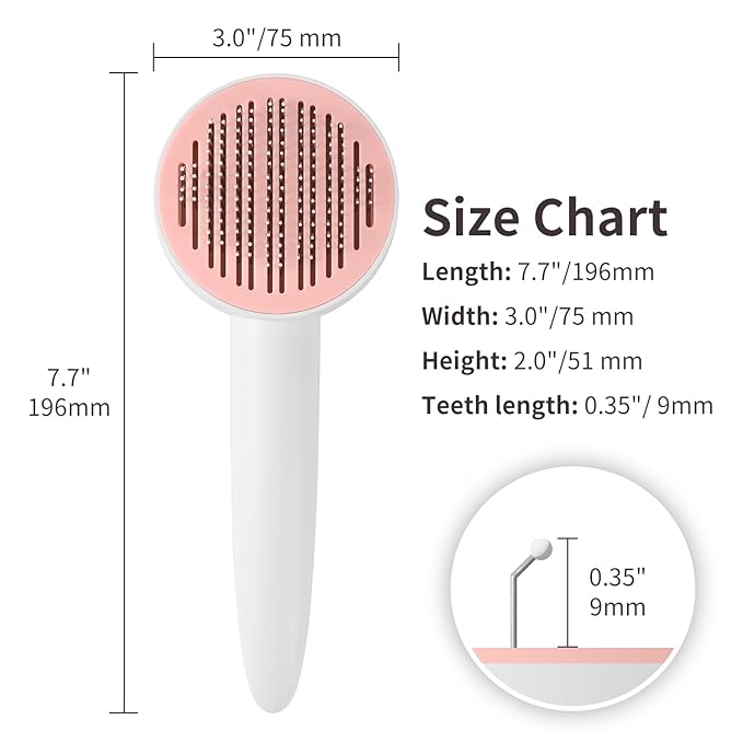 Cat Brush for Shedding, Cat Hair Brush for Indoor Cats, HYPERSPACE Pet Grooming Brush with Release Button, Self Cleaning Slicker Brush for Dogs Small Medium Large Breeds, with Massage Brush Teeth