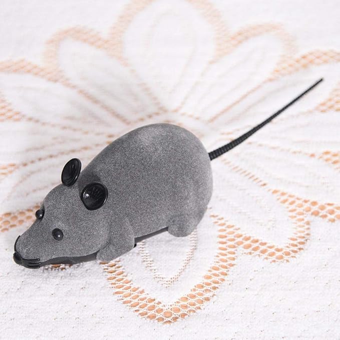 Fdit Electronic Mice Toy Furry Cute Pet Cats Mouse Catcher Animals Toys Funny Rat Novelty Gift with Remote Control(Grey)
