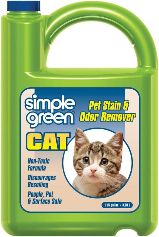 Cat Stain & Odor Remover - Enzyme Cleaner for Cat Urine, Feces, Blood, Vomit (1 gallon Refill)