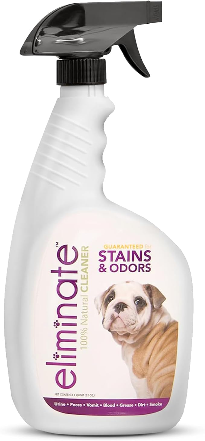 Health Extension Eliminate Enzymatic Stain & Odor Remover, 32 Oz - Natural Ingredients, Safe for Pets & People, Effective on Carpets, Hard Floors, and Pet Bedding