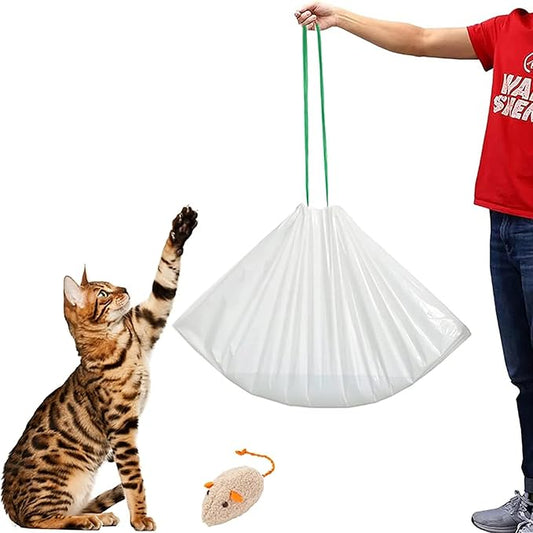 Cat litter Liner Bags, 30 Count 37" x 19" Large Extra Durable Cat Litter Box Bags, Drawstring Heavy Duty Bag Liners for Pet Cat Litter Box Tray (Unscented)