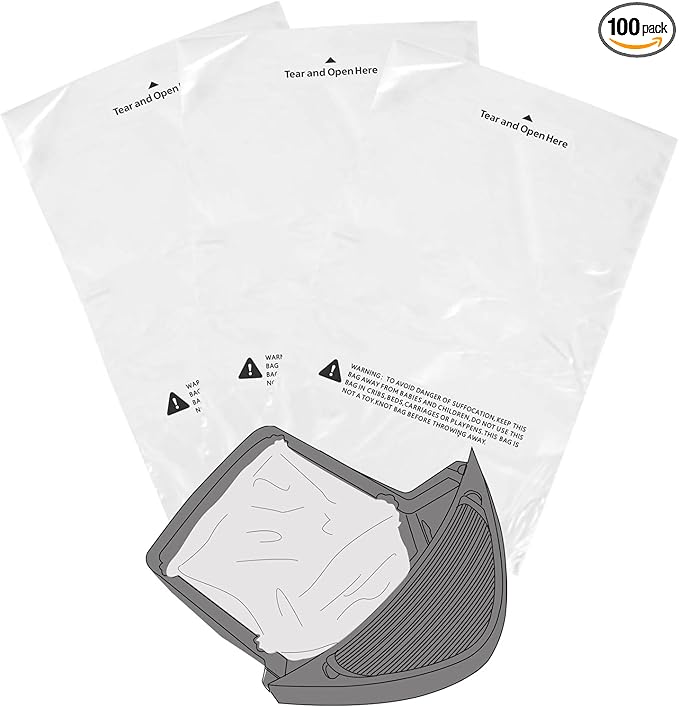 100 Count Waste Drawer Liners Bags Compatible with All Litter Box Robot Models, 9-11 Gallons Litter Box Liners