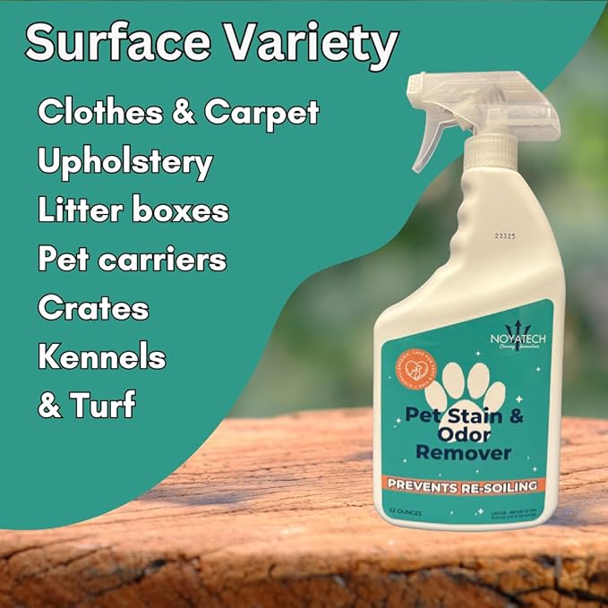 Pet Stain & Odor Remover - Fast-Acting Enzyme Cleaner for Dog & Cat Urine - Safe for Carpets, Floors, Furniture - Non-Toxic, Pet-Safe Formula - 32 oz Spray