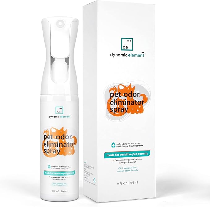 Unscented Pet Odor Eliminator Spray – Mineral-Based Spray to Tackle Cat Urine, Litter Box, and Bedding Odors – 9 Fl Oz