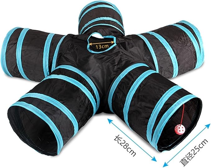Cat Tunnels Indoors Cat Play Tunnel for Indoor Outdoor, Cat Tunnel Large Cat Toy Kitten Kitty Rabbt (5 Way)