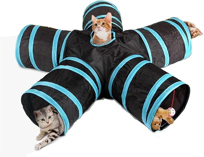 Cat Tunnels Indoors Cat Play Tunnel for Indoor Outdoor, Cat Tunnel Large Cat Toy Kitten Kitty Rabbt (5 Way)