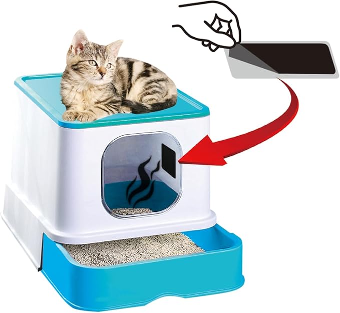 KLC Cat Box Deodorizer|Natural Charcoal Patch|2-Pack|Cat Litter Box Odor Eliminator|Cat Litter Odor Air Freshener|Litter Box Odor Control|Odor Absorber for Cat Odor Home|Cat Urine Strong Odor Remover