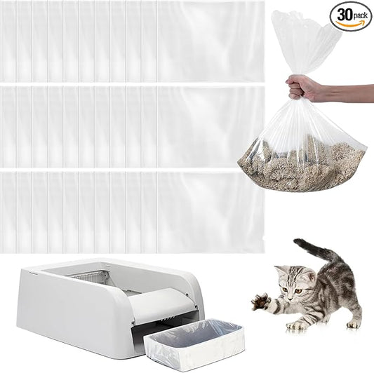 30 Count Cat Litter Box Bags Liners Compatible with Petsafe Self-Cleaning Cat Litter Box,Easy Clean & Replaceable Cat Waste Bag