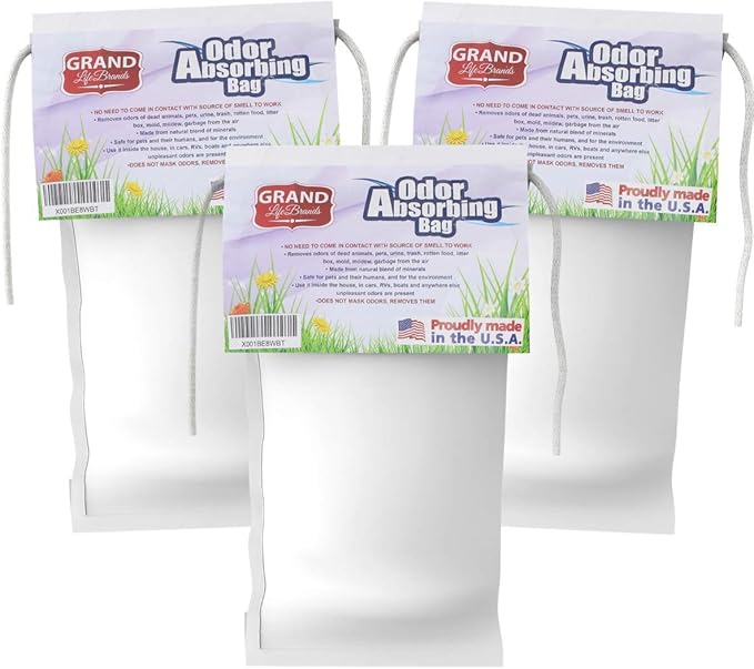 GrandLifeBrands Premium Odor Eliminator - Dead Rodents, Flooding Smell, Pets, cat Litter, Garbage, Skunk, Urine, Feces, Smoke - REMOVES, NOT Covers UP -Odors (English/Español/Français)