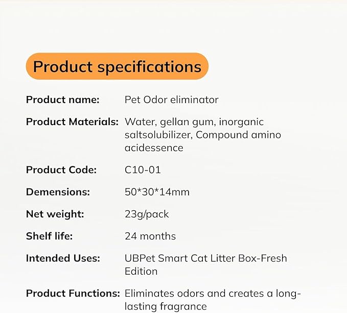 Sarosora Odor Eliminator for PETKIT/Meowant/UBPET Self Cleaning Cat Toilet and Cat Litter Box, Cat Litter Deodorizer,Cat Urine Odor Remover,Eliminator,Absorber Control (3 Pcs)