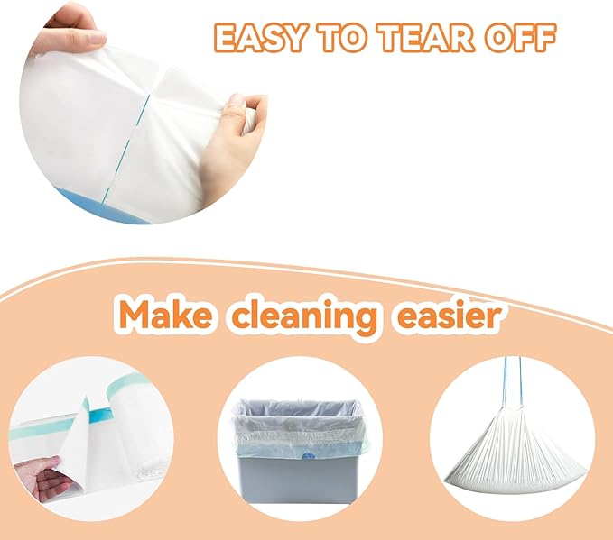 80 Count Litter Bags compatible with MW-SC01/MW-SC02/MW-LR01 Cat Litter Box, Cat Litter Waste Receptacles Bags (18'' x 12.6'', 80 Count)