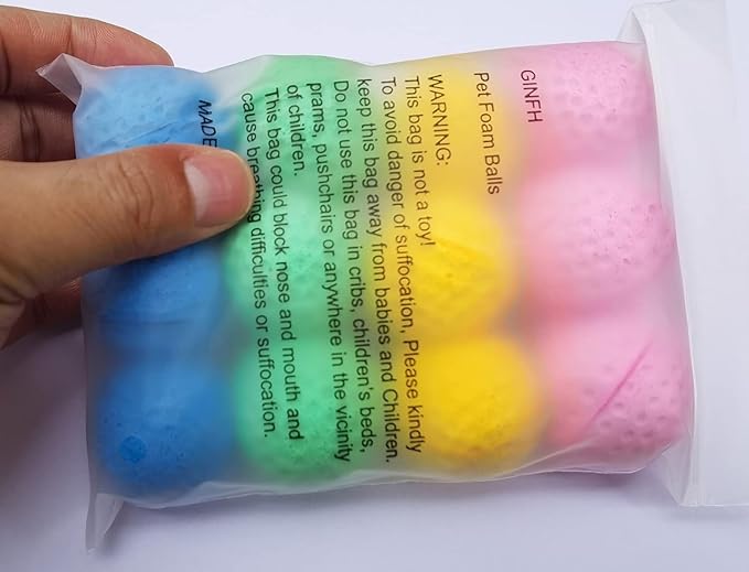 Cat Foam Ball Cat Sponge Ball Toy Cat Soccer Ball Toy (Golf Foam Sponge Ball, Count, 48)