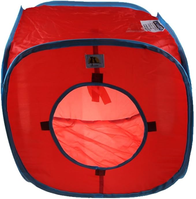 Emours Flexible Collapsible Cat Cube Kitty Play Bed Expandable Tunnel Cat Toys,Red
