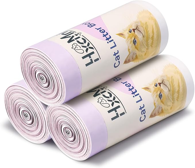 60 Count Self-Cleaning Cat Litter Box Liners, Compatible with Litter Box Robot 4 and 3, Thick Self-cleaning, Heavy Duty Drawstring Waste Bags, 20 Pounds Capacity (26" x 15")