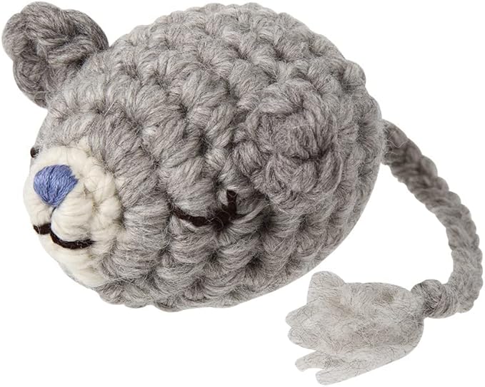 Cat Plush Toy - Knitted Mom & Daddy Mouse - Hand-Knitted, Light-Weight