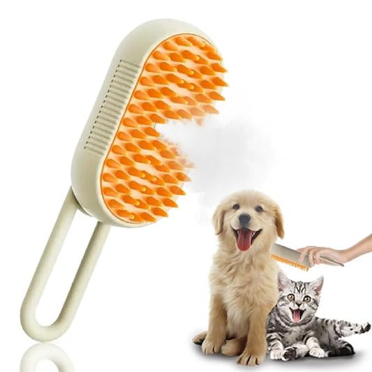 | Cat steam brush for shedding | 3-in-1 Steam brush for cats to remove loose hairs and reduce your cat's stress
